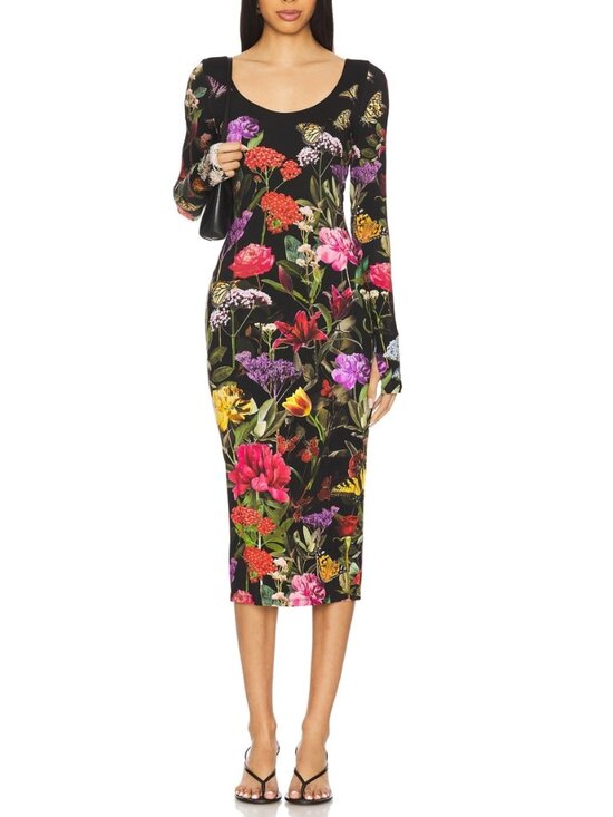 Alice + Olivia Dresses & Skirts - Alice + Olivia Delora Secret Garden Floral Midi Dress Size 10